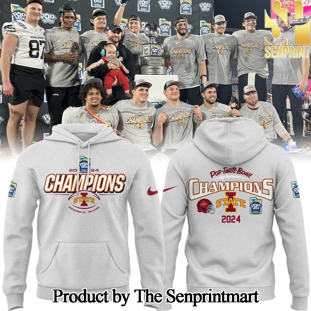 2024 Pop Tarts Bowl Champions Iowa State Football Hoodie SEN0405