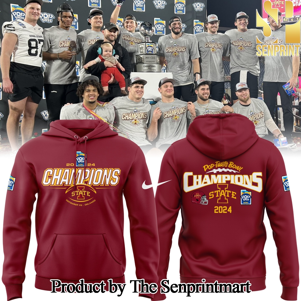 2024 Pop Tarts Bowl Champions Iowa State Football Hoodie SEN0408