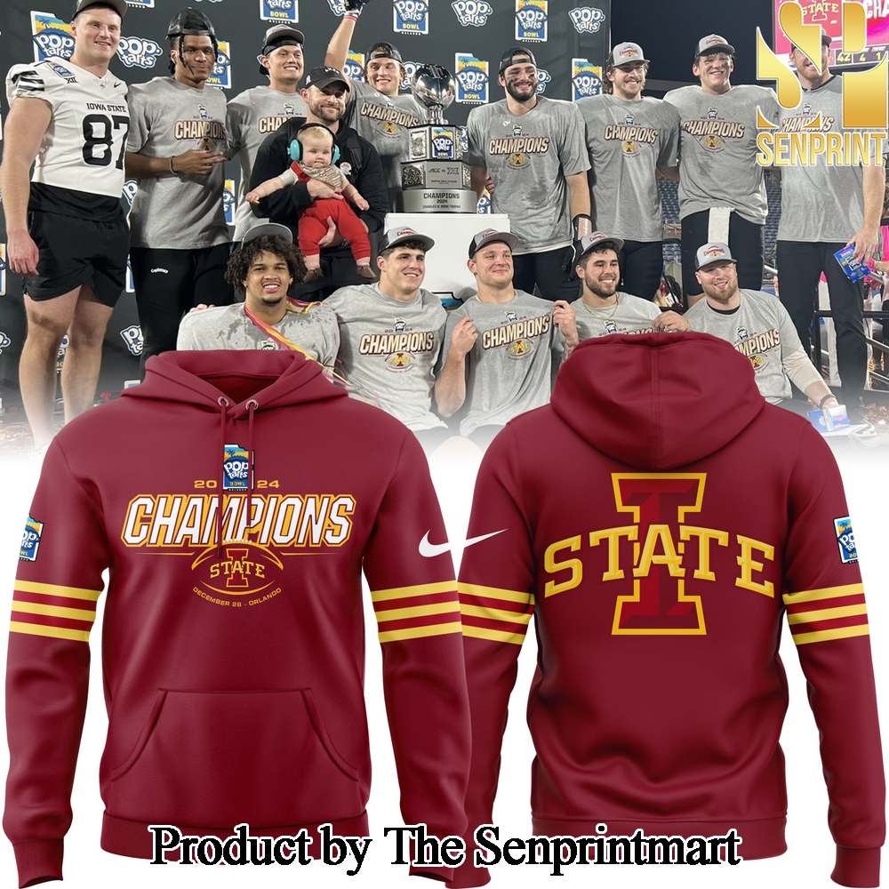 2024 Pop Tarts Bowl Champions Iowa State Football Hoodie SEN0409