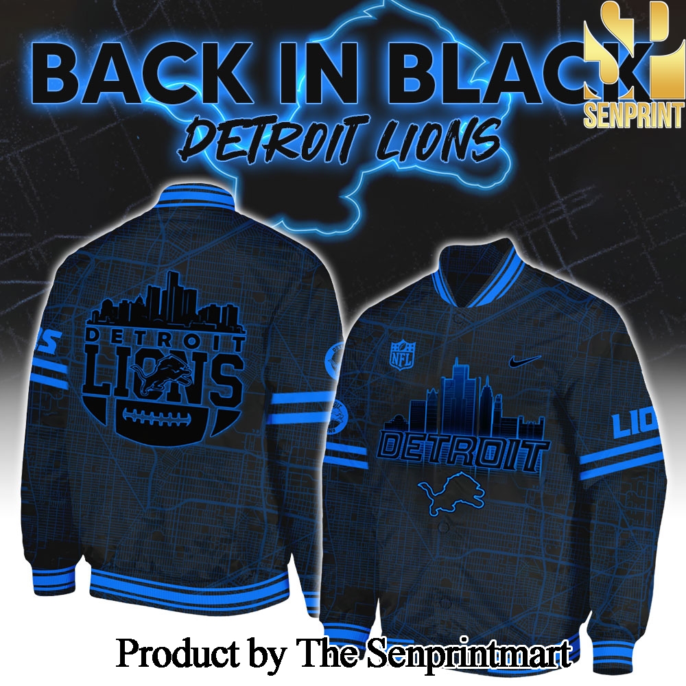 Detrois Lions 2024 Back In Black Baseball Jacket SEN0241