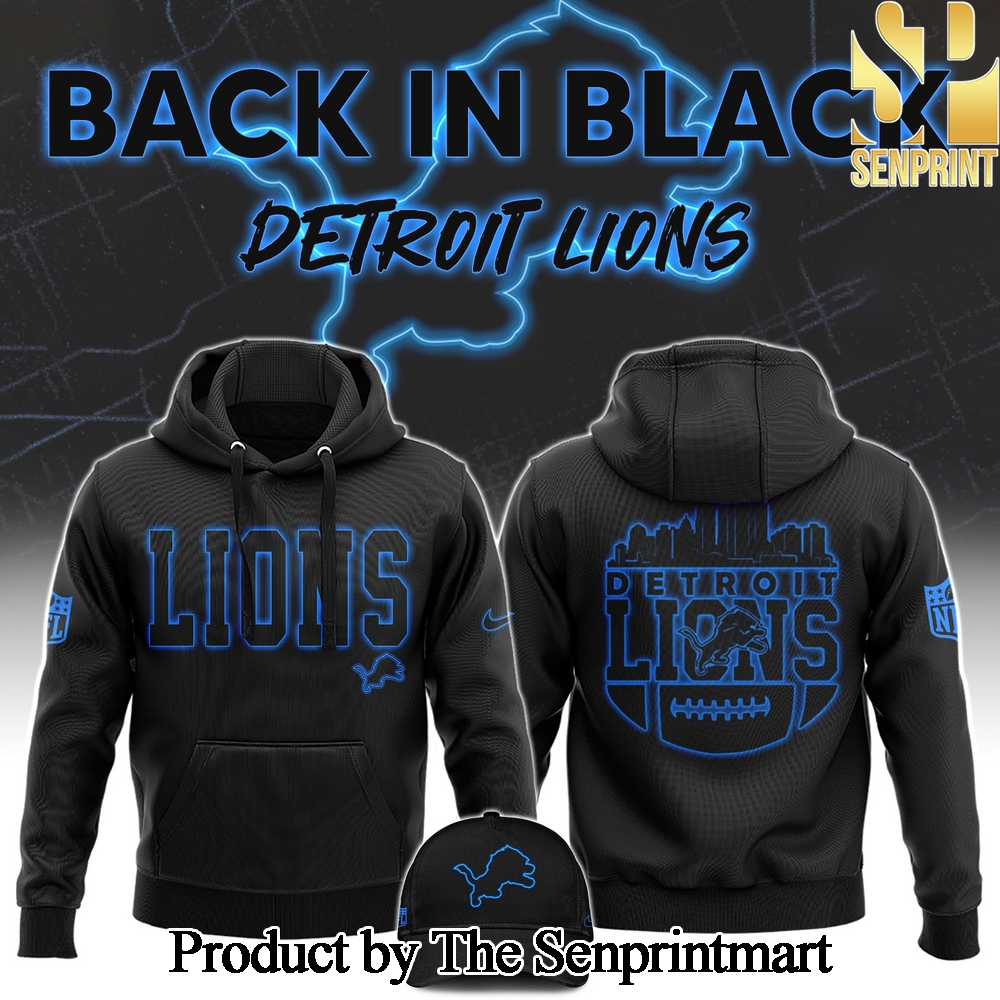 Detrois Lions 2024 Back In Black For Fans All Over Printed Hoodie SEN0216