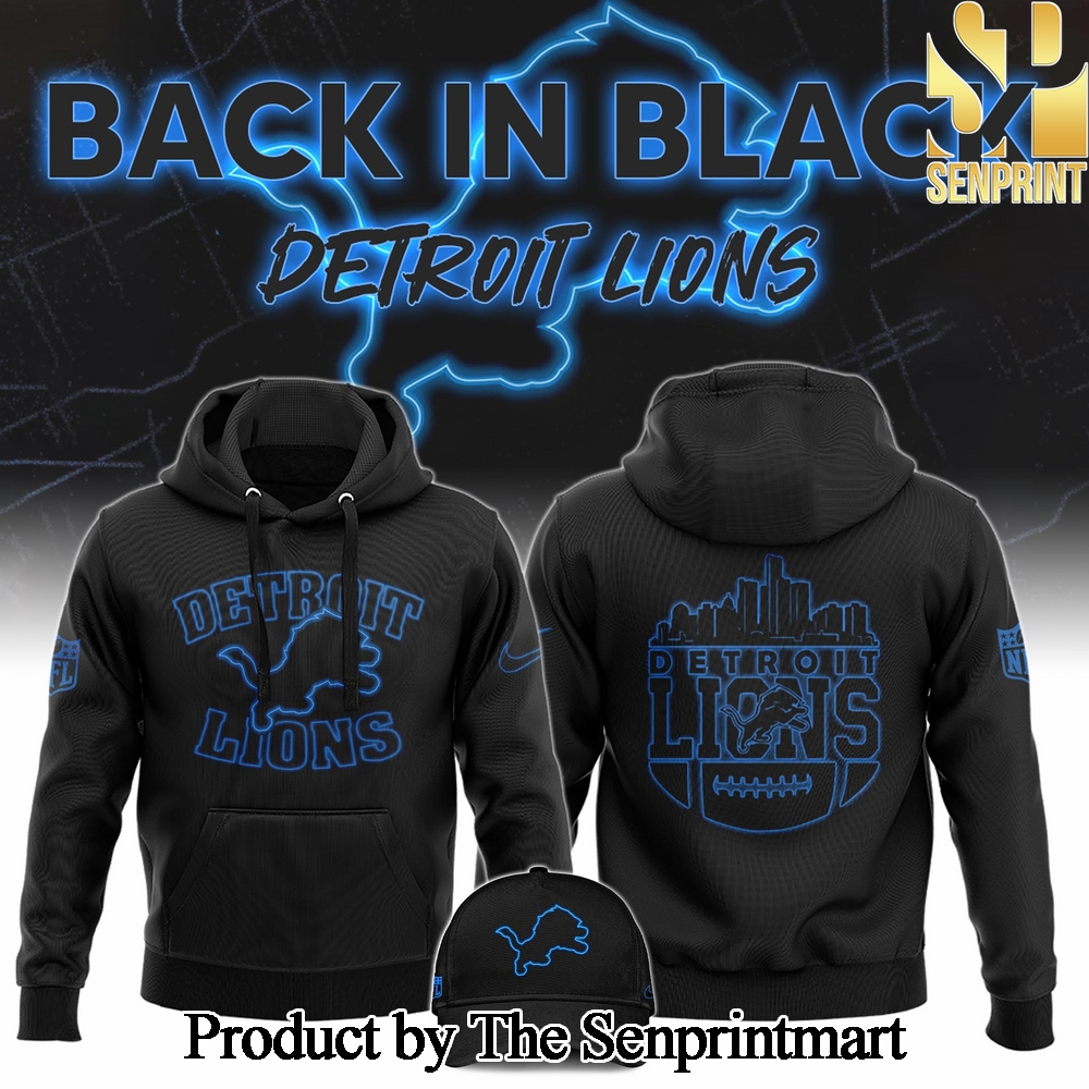 Detrois Lions 2024 Back In Black For Fans All Over Printed Hoodie SEN0218