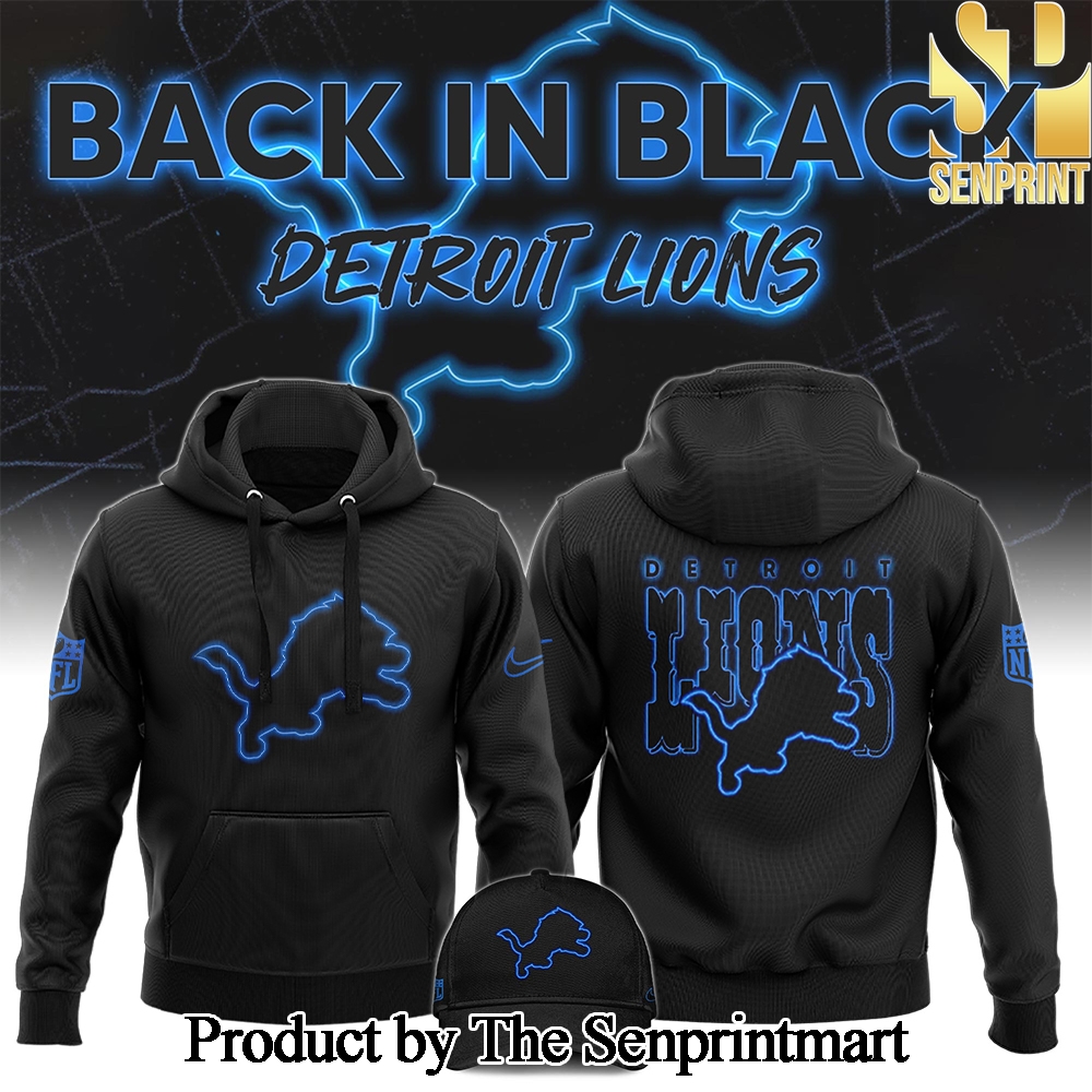 Detrois Lions 2024 Back In Black For Fans All Over Printed Hoodie SEN0225