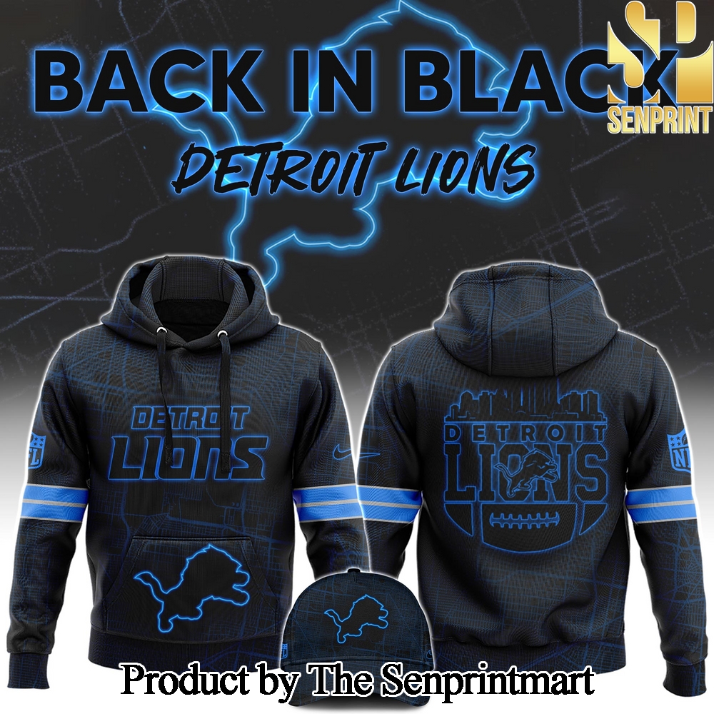 Detrois Lions 2024 Back In Black For Fans All Over Printed Hoodie SEN0226