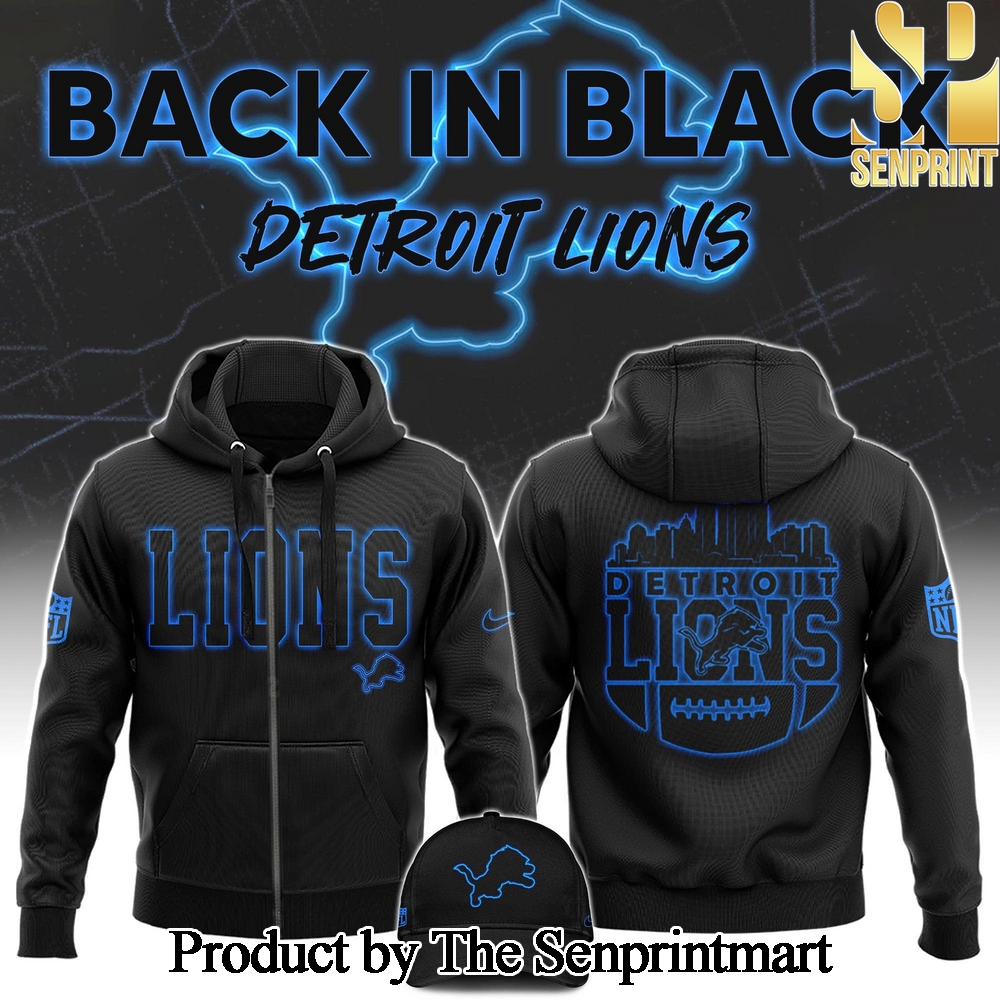 Detrois Lions 2024 Back In Black For Fans Zip Hoodie SEN0231