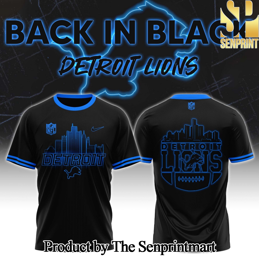 Detrois Lions 2024 Back In Black Gift Ideas Full Printing Shirt SEN0237