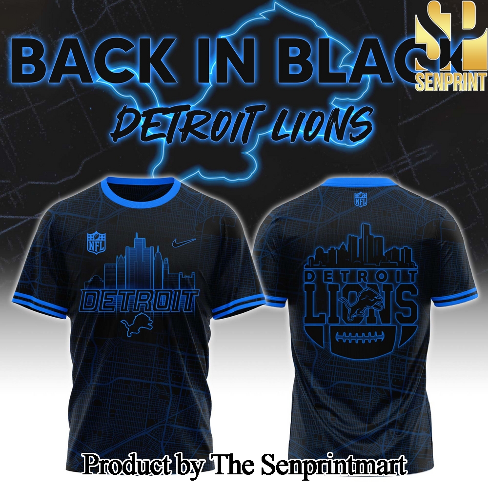 Detrois Lions 2024 Back In Black Gift Ideas Full Printing Shirt SEN0238