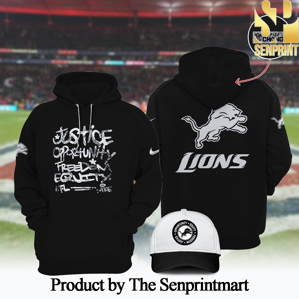 Detroit Lions NFL Justice Opportunity Rreedom Equity Hoodie SEN0258