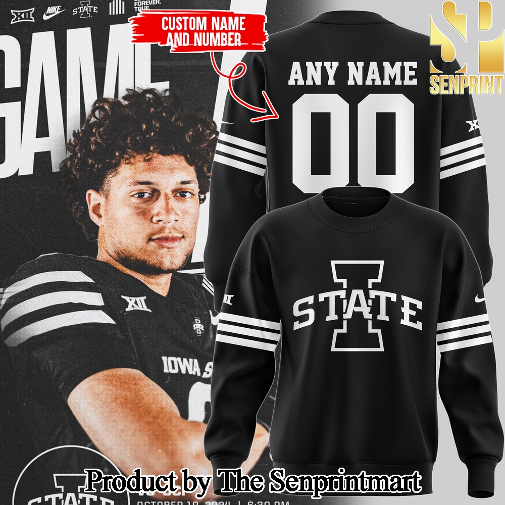 Iowa State Football 2024 For Sport Fans Sweatshirt Custom Name and Custom Number SEN0449