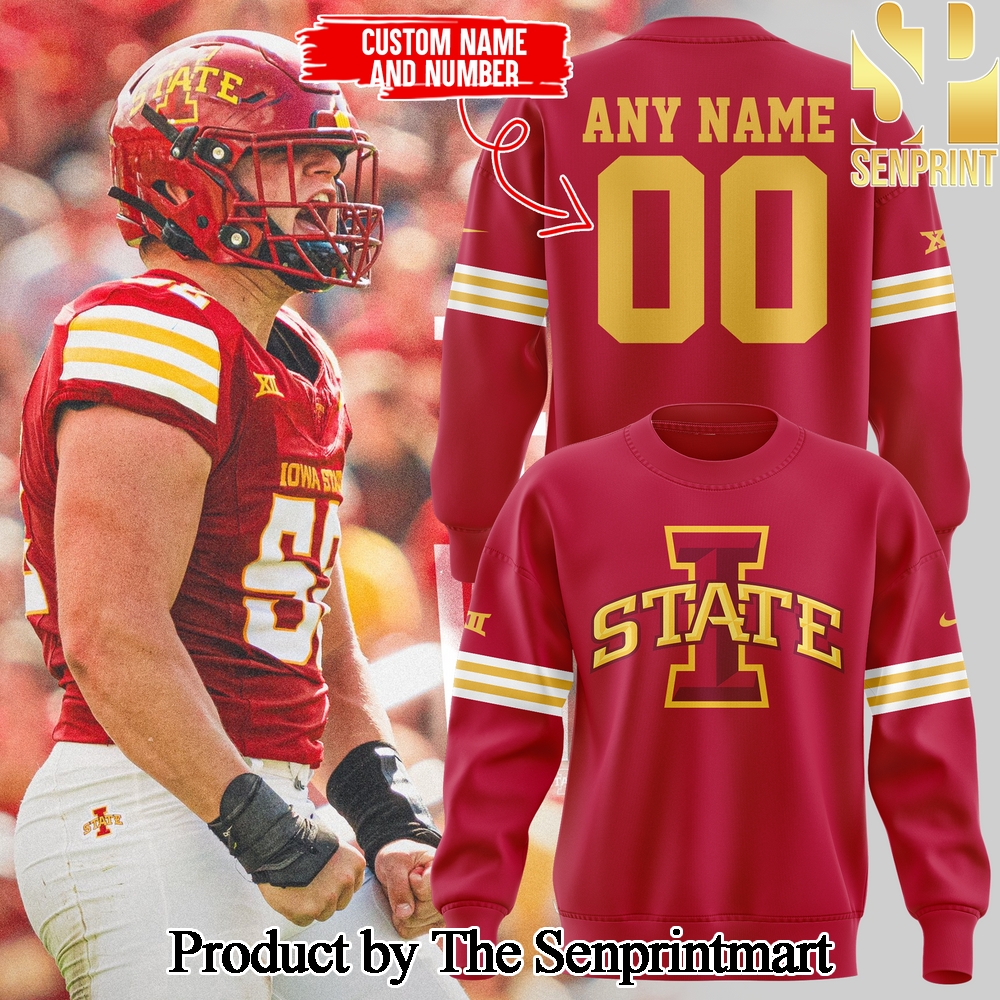 Iowa State Football 2024 For Sport Fans Sweatshirt Custom Number and Custom Name SEN0467