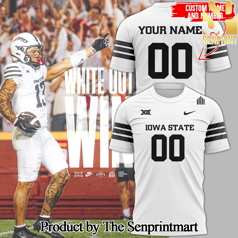 Iowa State Football 2024 Gift Ideas Full Printing Shirt Custom Name and Custom Number SEN0475