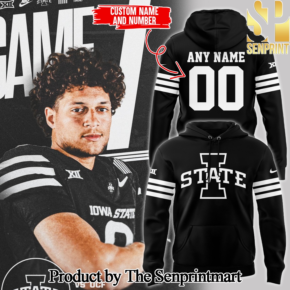 Iowa State Football Gift Ideas 3D Hoodie Custom Name and Custom Number SEN0447