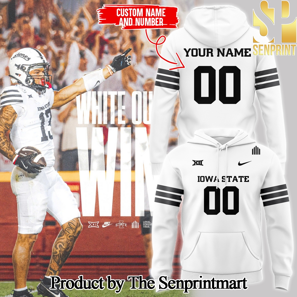 Iowa State Football Gift Ideas 3D Hoodie Custom Name and Custom Number SEN0465