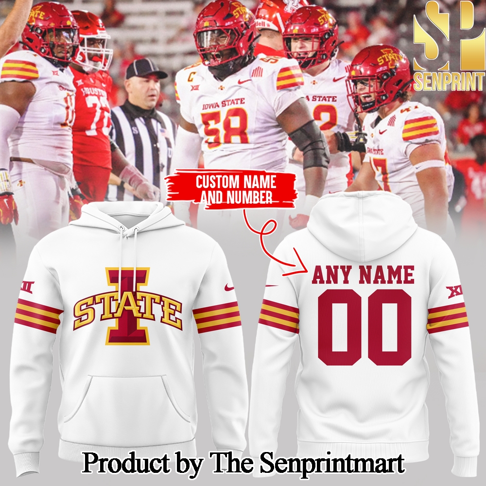 Iowa State Football Gift Ideas 3D Hoodie Custom Name and Custom Number SEN0469