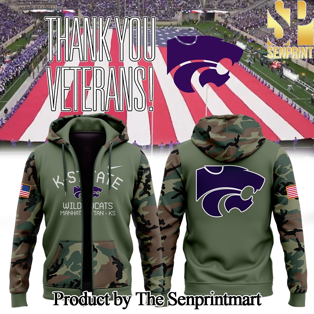 Kansas State Wildcats football 2024 Military Appreciation For Fans Zip Hoodie SEN0377