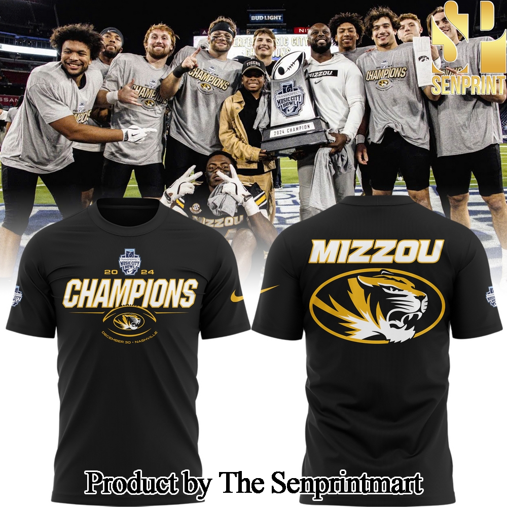 Missouri Tigers football ARE THE 2024 TRANSPERFECT MUSIC CITY BOWL CHAMPS For Sport Fans T-shirt SEN0279