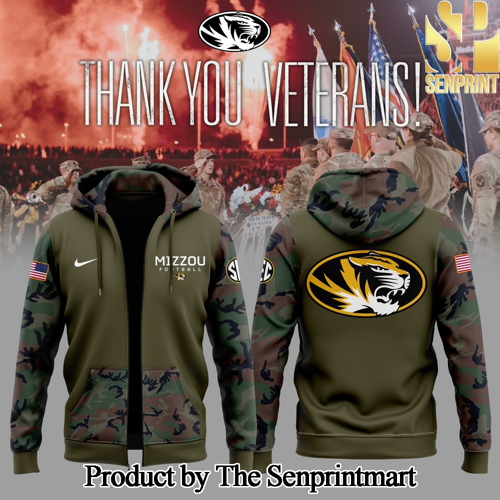 Mizzou Football 2024 Military Appreciation For Fans Zip Hoodie SEN0283