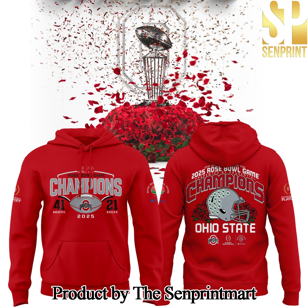 Ohio State Buckeyes College Football Playoff 2025 Rose Bowl Champions For Sport Fans Full Printed Shirt SEN0109