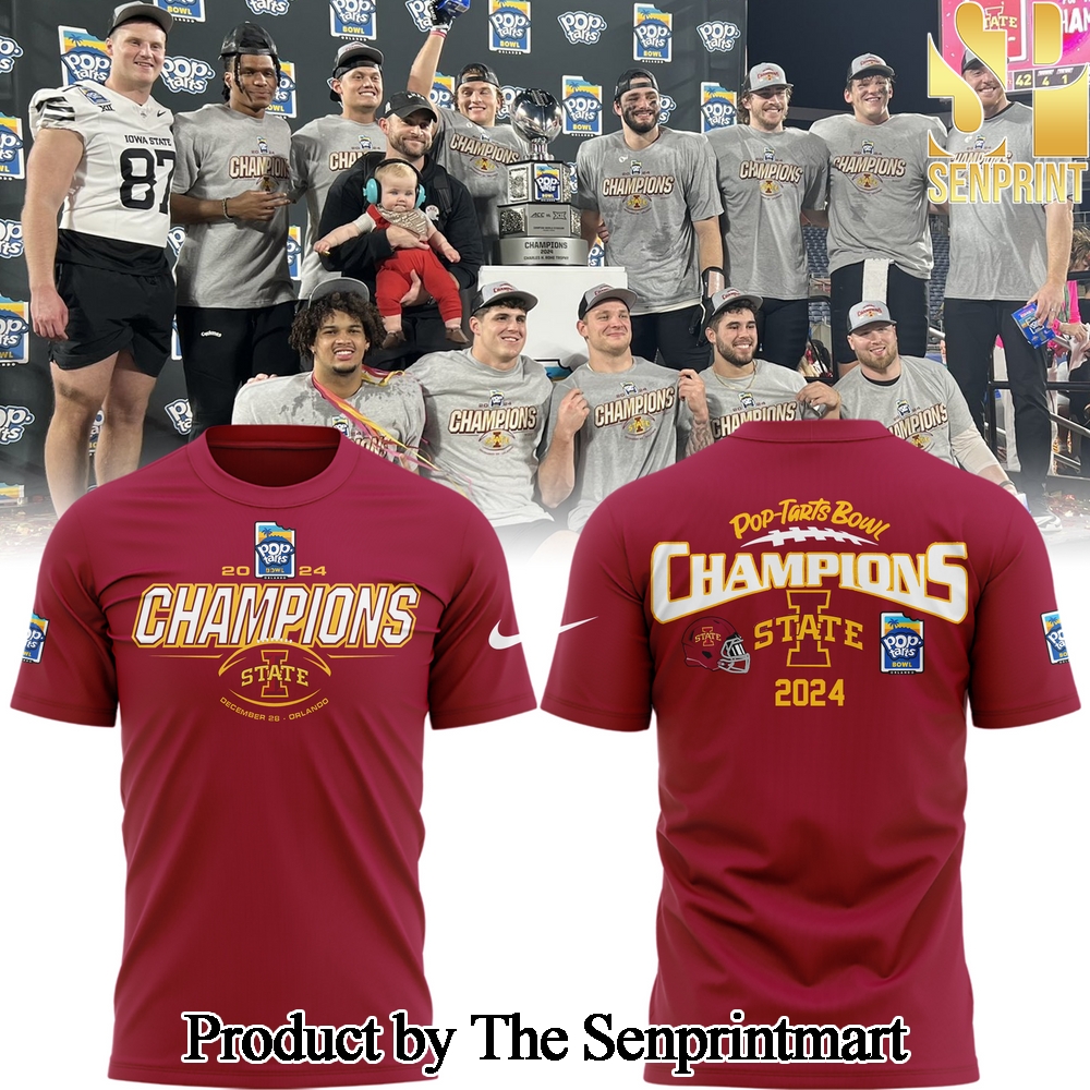 2024 Pop Tarts Bowl Champions Iowa State Football Gift Ideas Full Printing Shirt SEN0420