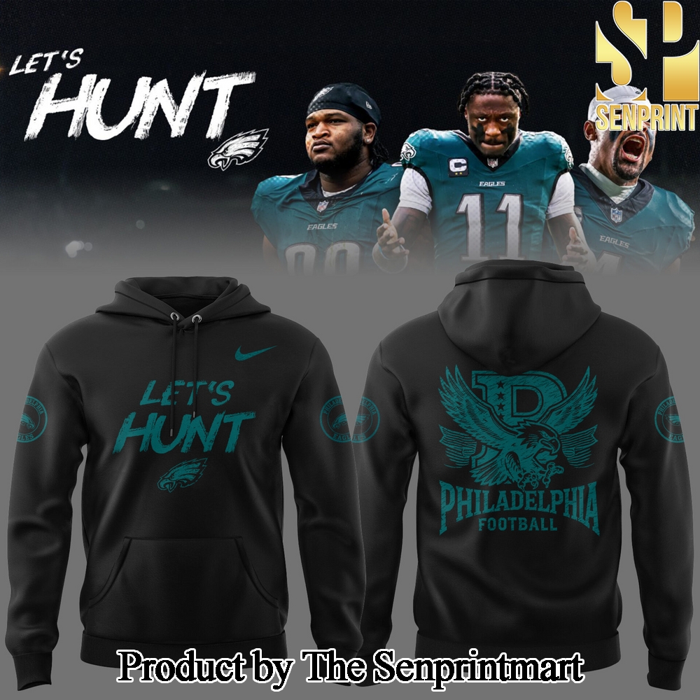 Philadelphia Eagles NFL 2025 Let’s Hunt Black For Sport Fans 3D Hoodie SEN0801