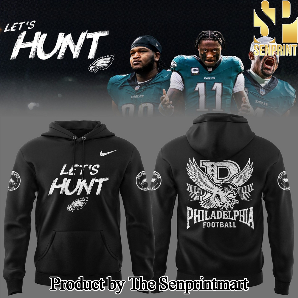 Philadelphia Eagles NFL 2025 Let’s Hunt Black For Sport Fans 3D Hoodie SEN0803