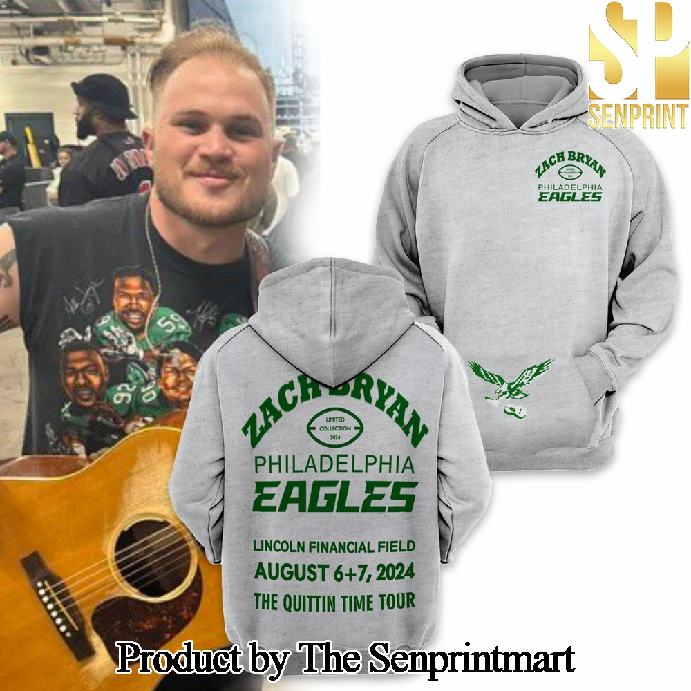 Zach Bryan x Eagles Kelly Gray For Sport Fans 3D Hoodie SEN0836