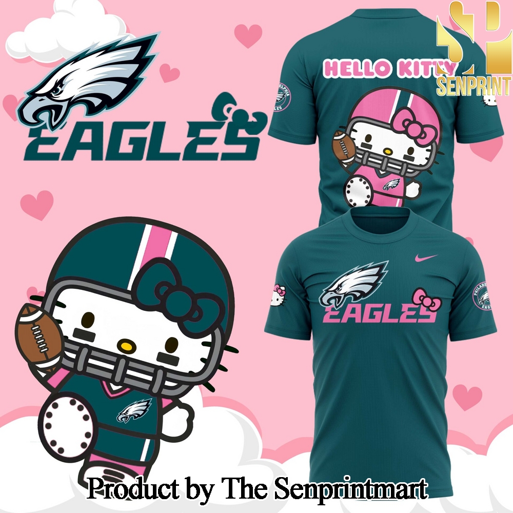 Philadelphia Eagles x Hello Kitty Night For Fans Full Printed Shirt SEN0813