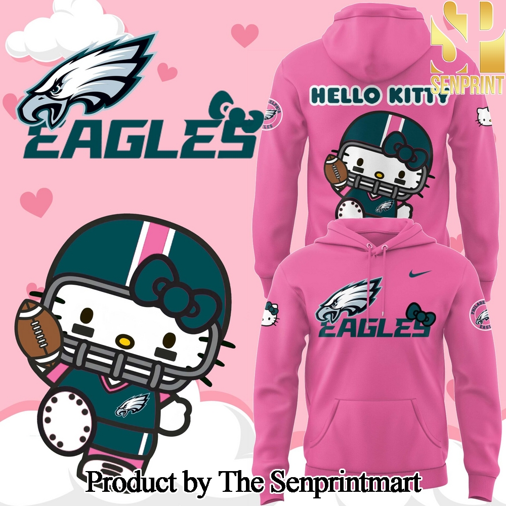 Philadelphia Eagles x Hello Kitty Night For Sport Fans 3D Hoodie SEN0810