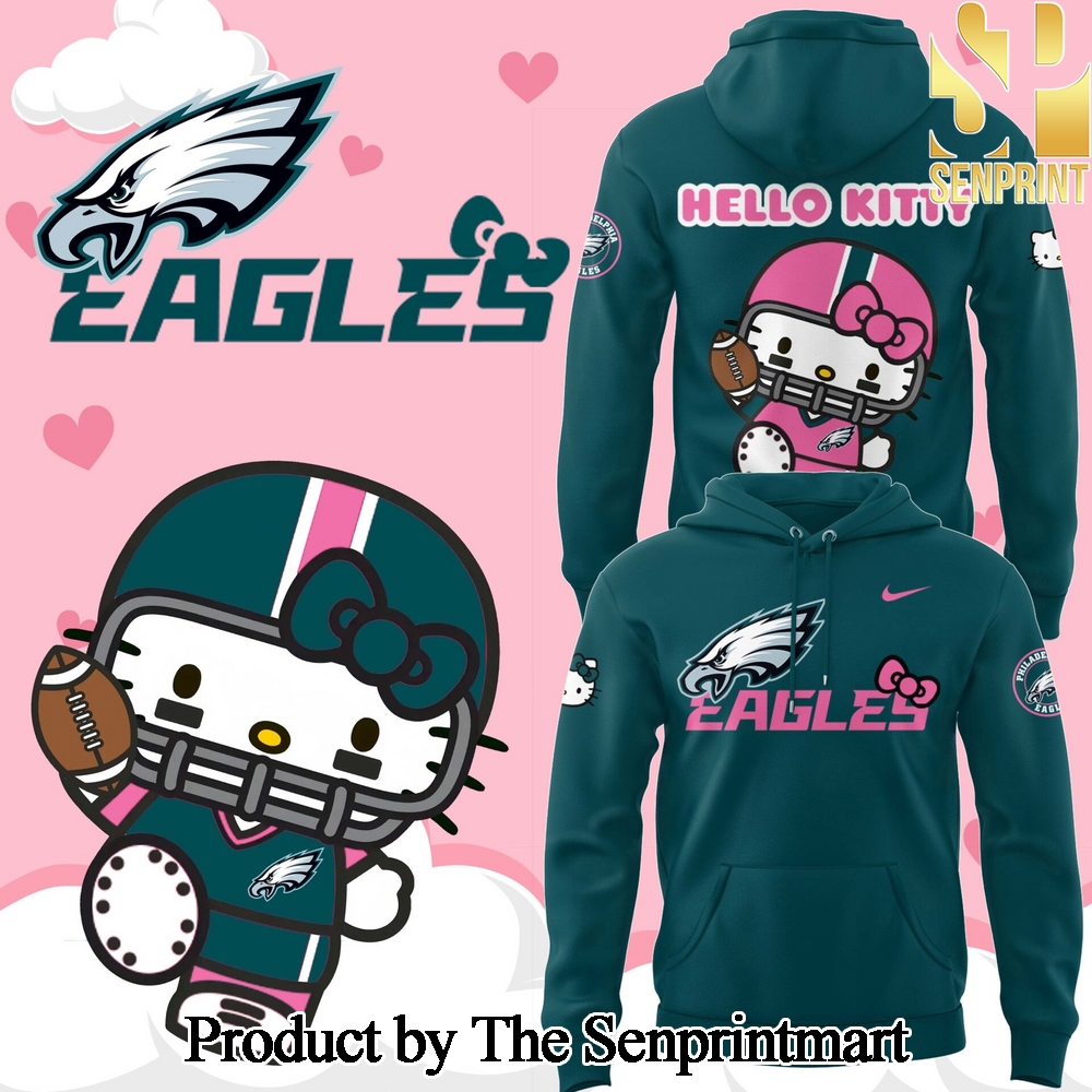 Philadelphia Eagles x Hello Kitty Night For Sport Fans 3D Hoodie SEN0811