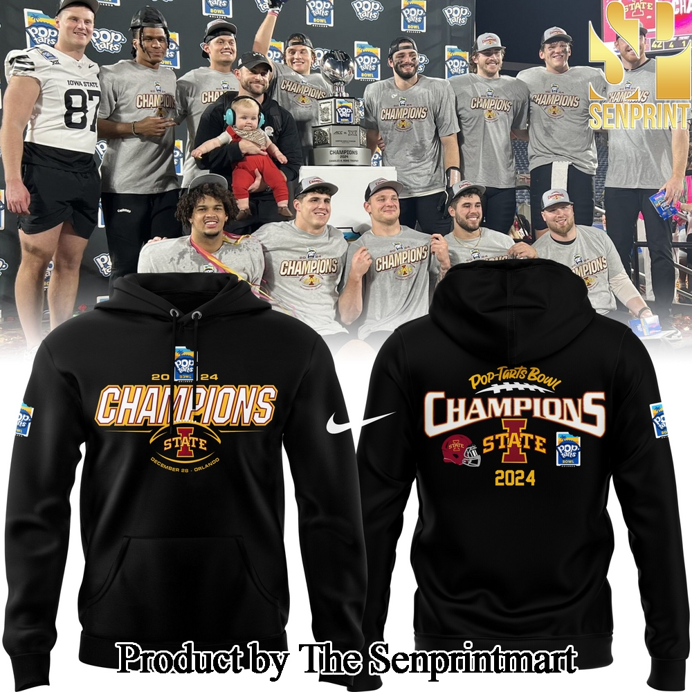 2024 Pop Tarts Bowl Champions Iowa State Football Hoodie SEN0411