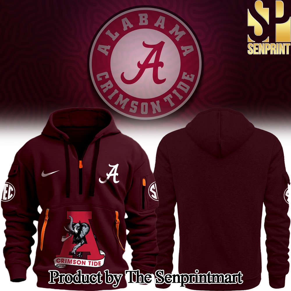 Alabama Crimson Tide football Half-Zip Hoodie SEN0511