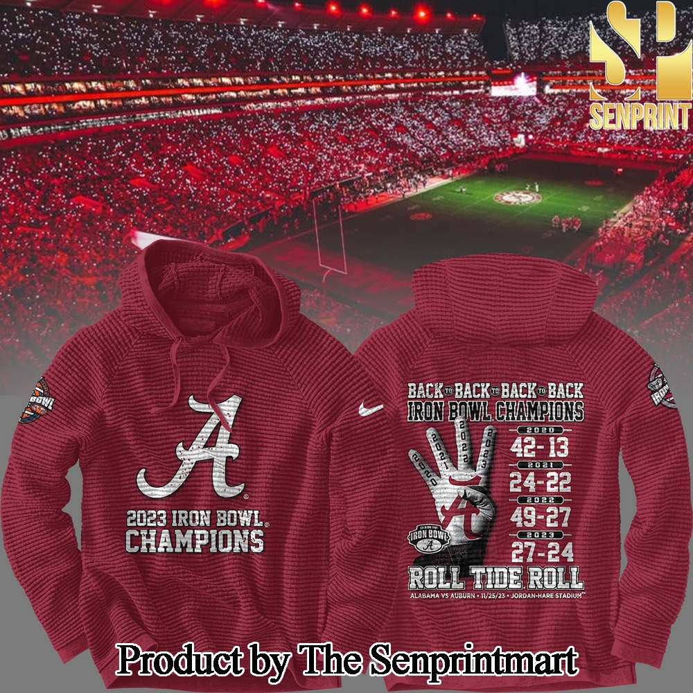 Back-To-Back Alabama Crimson Tide Waffle Hoodie SEN0521