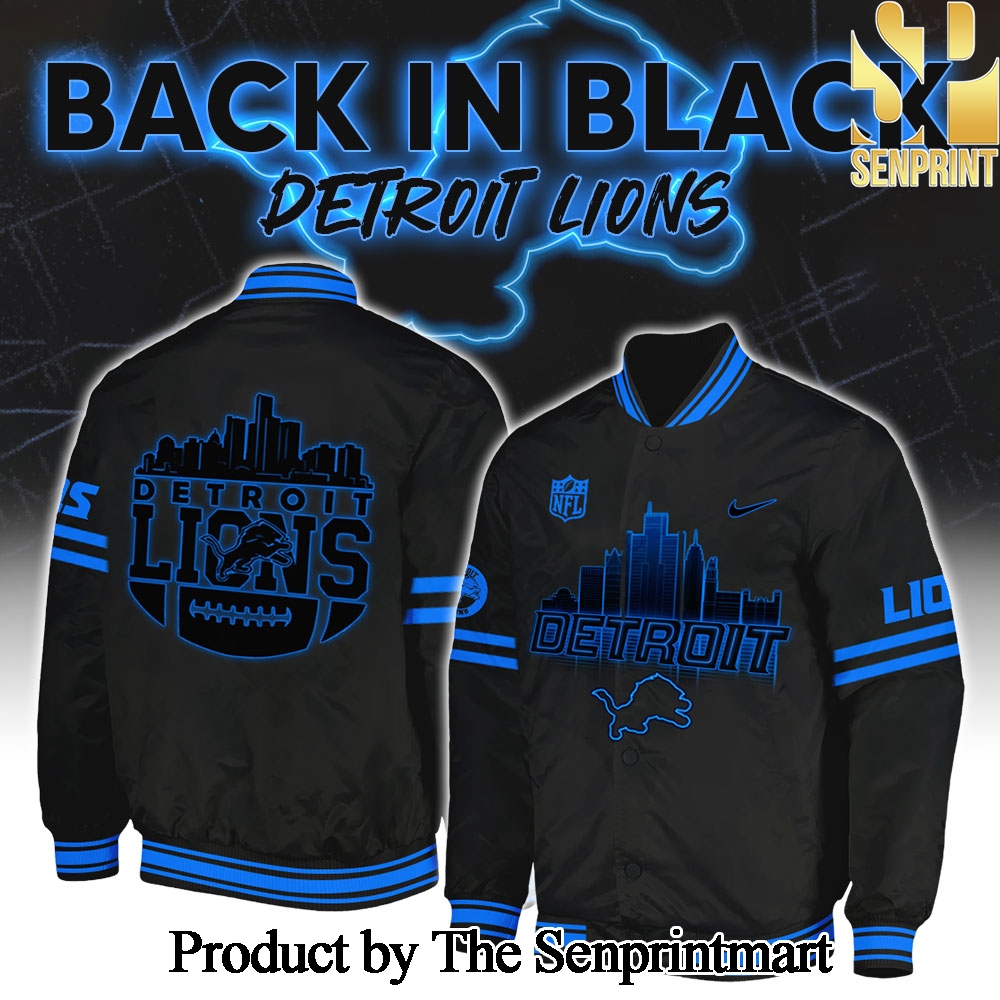 Detrois Lions 2024 Back In Black Baseball Jacket SEN0233