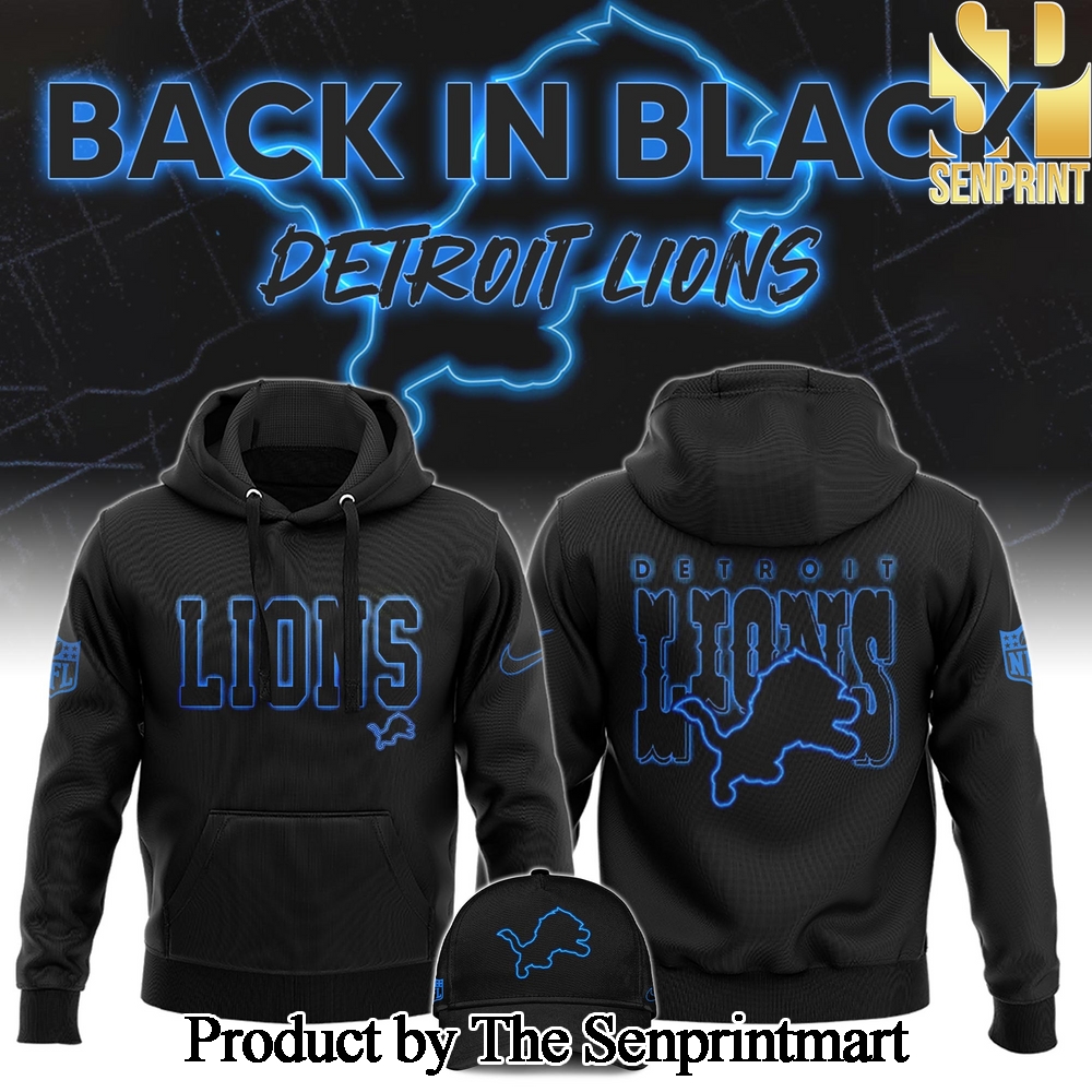 Detrois Lions 2024 Back In Black For Fans All Over Printed Hoodie SEN0219