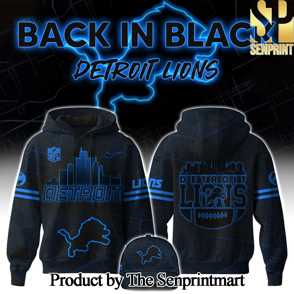 Detrois Lions 2024 Back In Black For Fans All Over Printed Hoodie SEN0224