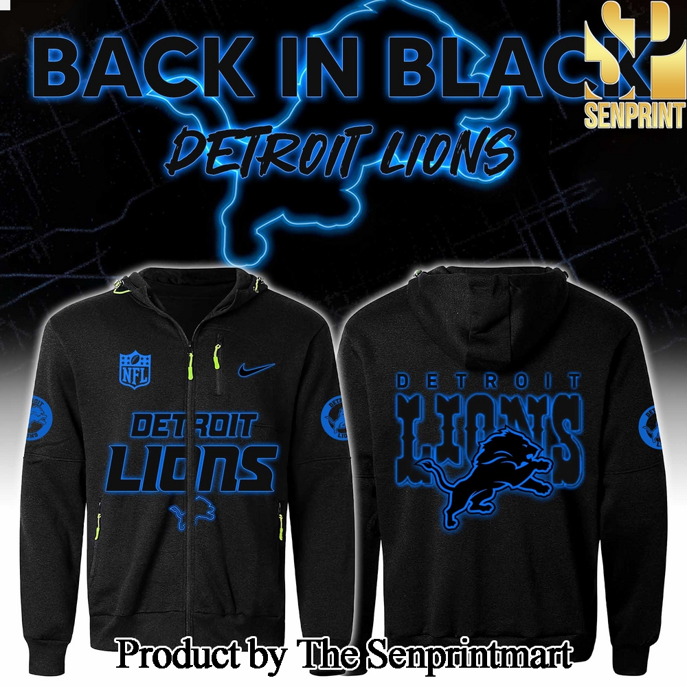 Detrois Lions 2024 Back In Black Half-Zip Hoodie SEN0221