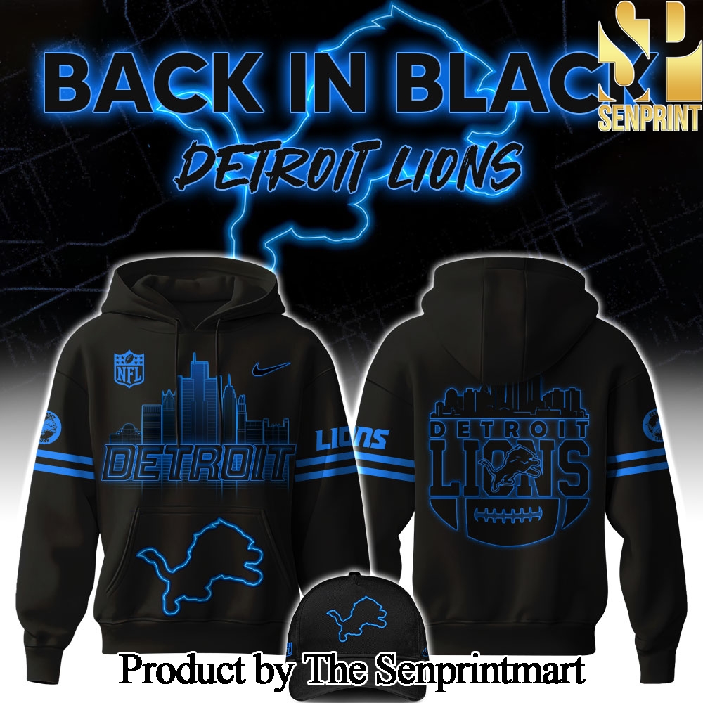 Detrois Lions 2024 Back In Black Hoodie SEN0234