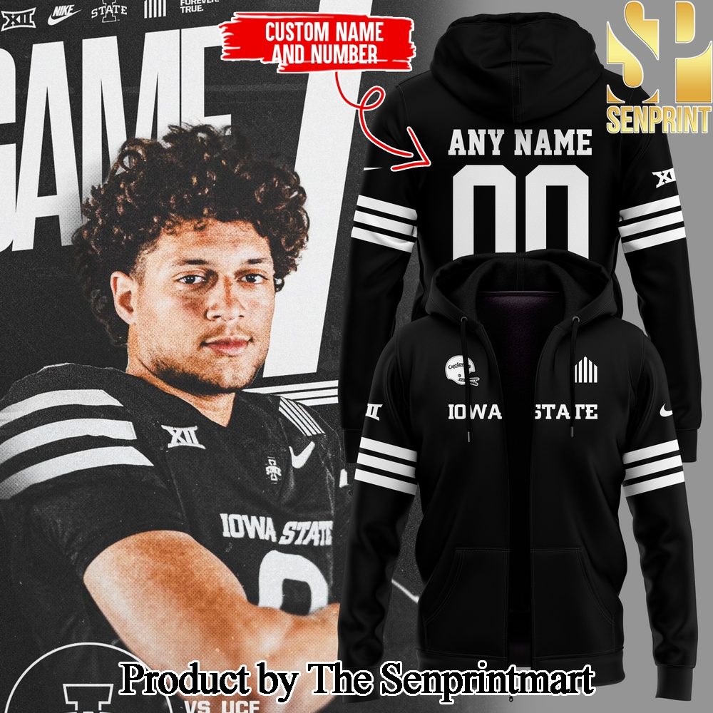 Iowa State Football 2024 For Fans Zip Hoodie Custom Name and Custom Number SEN0450