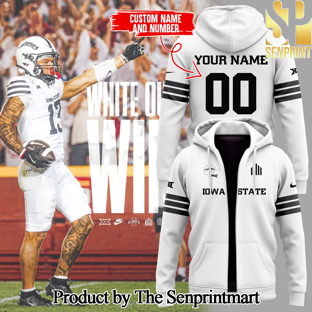 Iowa State Football 2024 For Fans Zip Hoodie Custom Name and Custom Number SEN0472