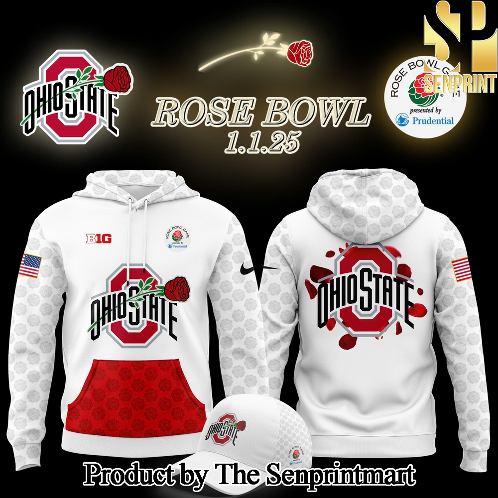 Ohio State Buckeyes x Rose Bowl Game Pattern Full Print Shirt