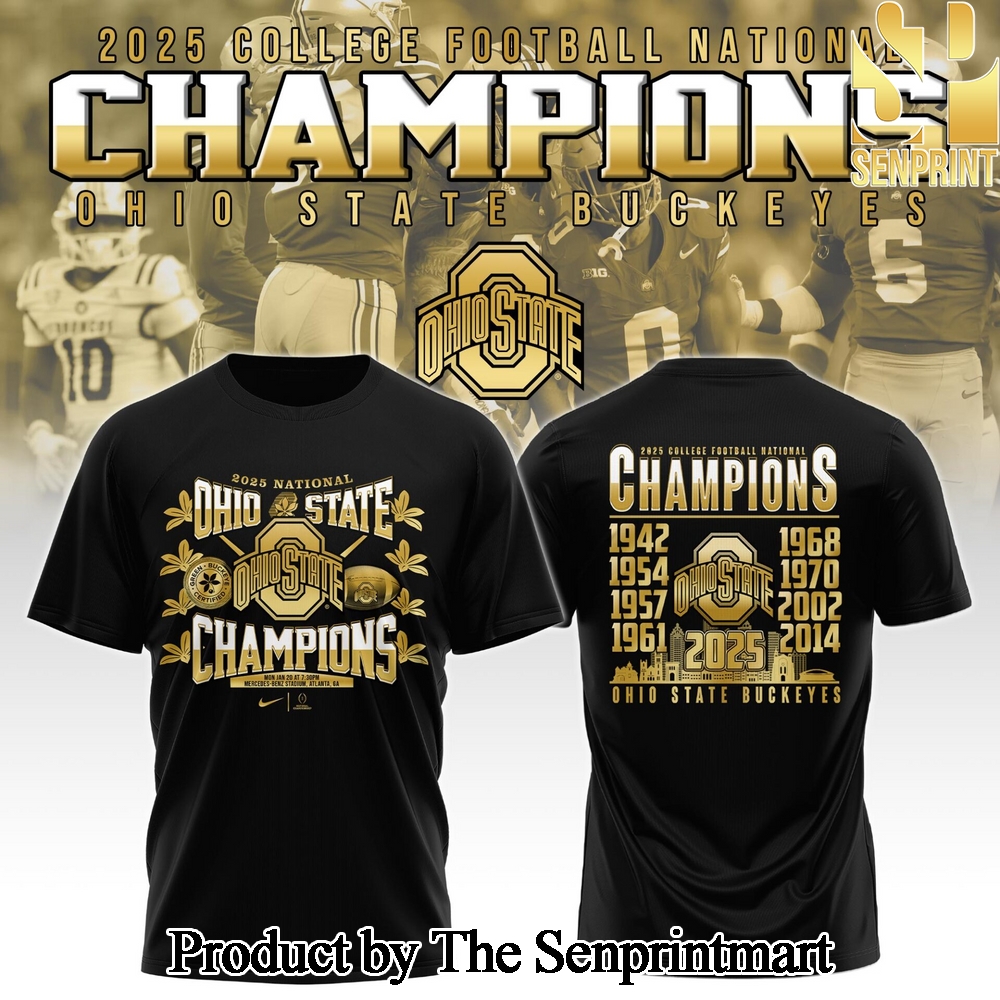 Ohio State National Champions 2025 For Fan Full Printing Shirt