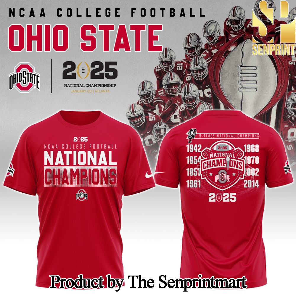 Ohio State National Champions 2025 For Fans 3D Shirt