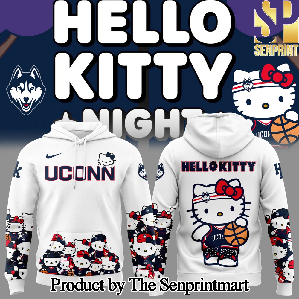 UConn Basketball x Hello Kitty 2025 Pattern Full Print Shirt