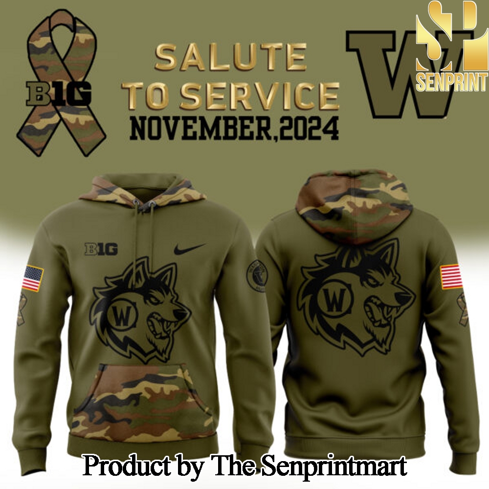 Washington Basketball Camo 2024 Salute to Service Club Unisex All Over Print Shirt