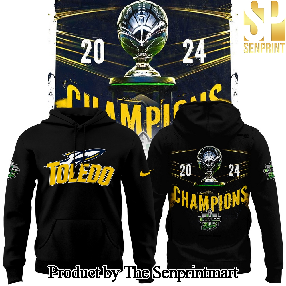 Toledo Rockets Football Team 2024 RATE BOWL CHAMPIONS Hoodie SEN0355