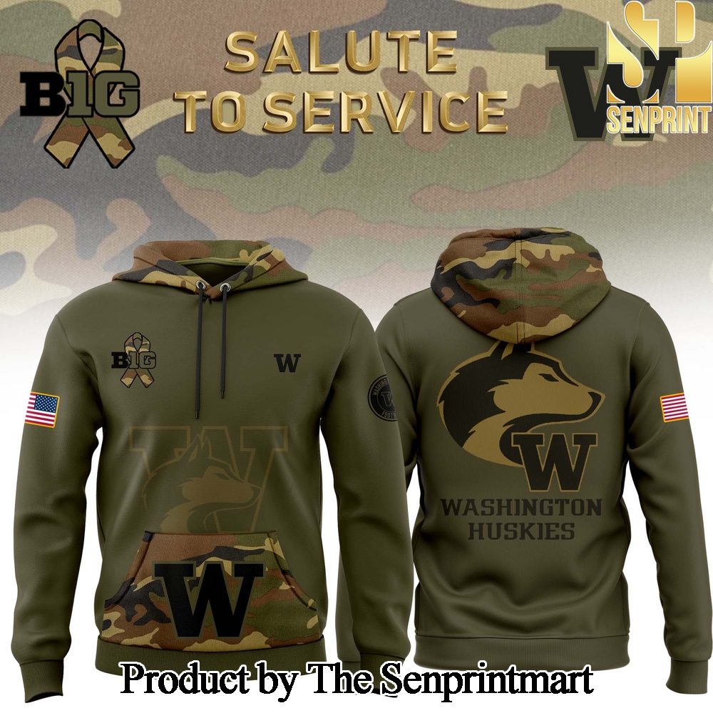 Washington Basketball Camo 2024 Salute to Service Club Unisex Full Printed Shirt