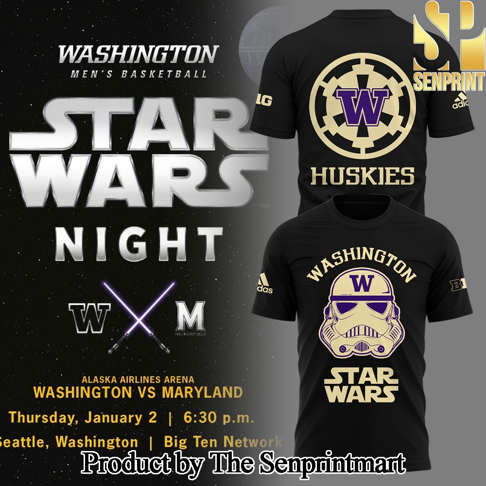 Washington Basketball x Stars Wars 2025 For Sport Fan Full Printed Shirt