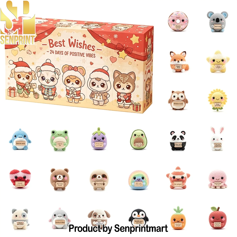 2025 Knit And Comfort 24 Days Of Cute Crochet Plush Toys And Heartfelt Messages Countdown Gift Set 2025