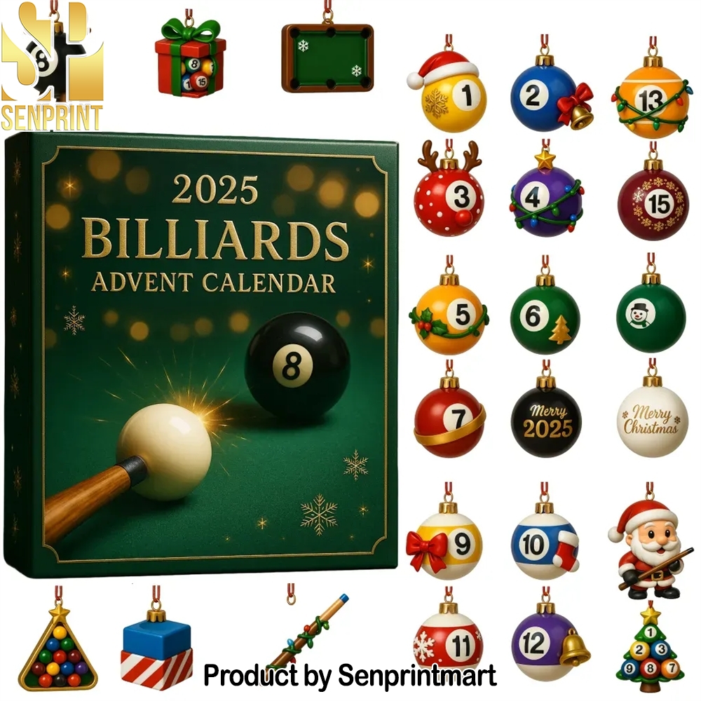 Billiards Themed Pool Ball And Snooker Christmas Gift Set Countdown to Christmas Box 2025