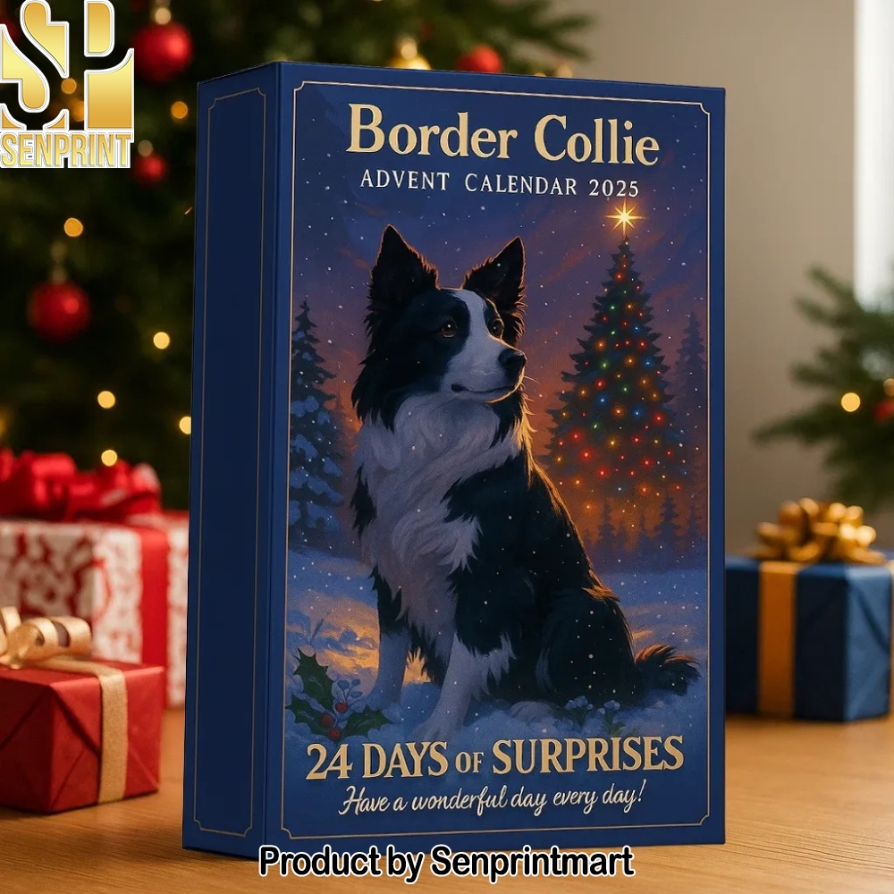 Border Collie Dog Figurines Christmas Countdown Gift Festive Countdown Calendar 2025